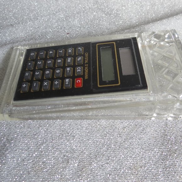 Crystal d’Adriana Solar Powered Mini Calculator Diamond Pattern Crystal Holder - Picture 3 of 5